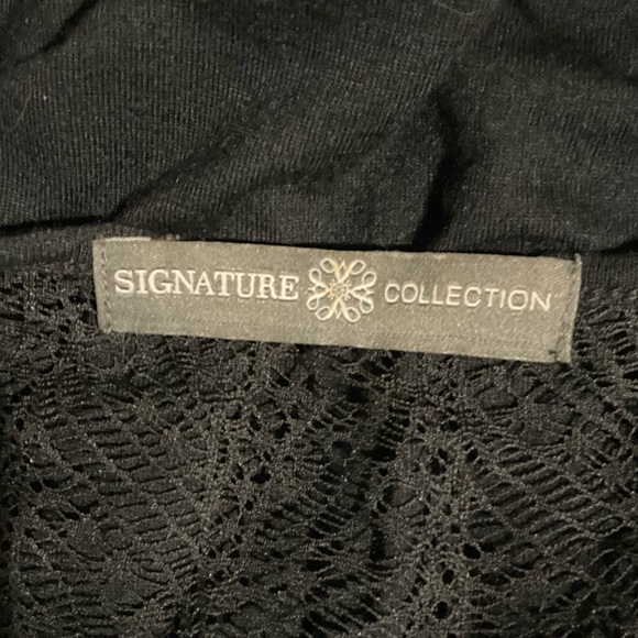 Signature Collection Black Sleeveless Lace Top Size 1X - Picture 6 of 9